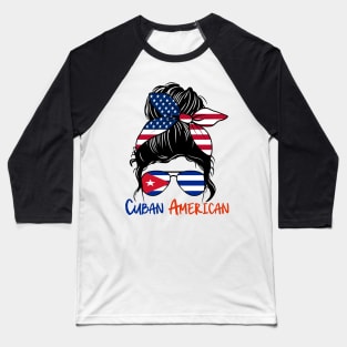 Cuban American, Cuban Girl, Cuban girlfriend, Cuba Messy bun, Cubana Baseball T-Shirt